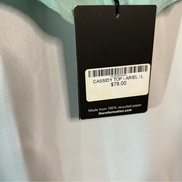 Reformation Cassidy Tank Top Size Large Mint Green Flowy Low Back - Picture 10 of 13